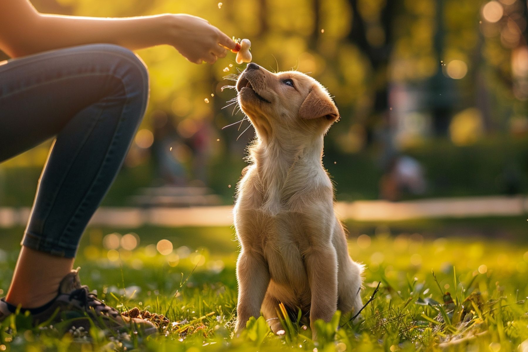 Il est important de récompenser chiot quand il fait ses besoins dehors.