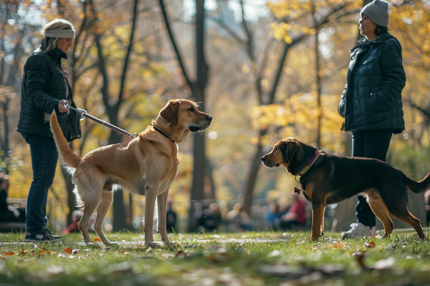 Evitez de rester immobile durant une rencontre entre deux chiens