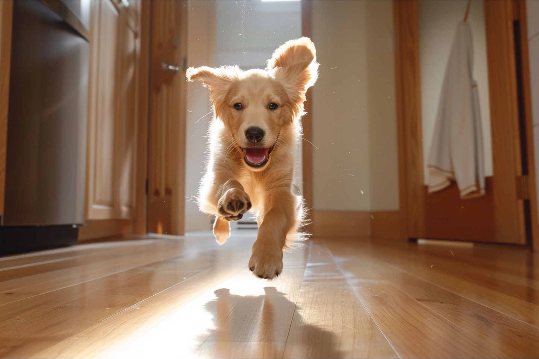 Un chiot trop excité n'arrive souvent pas à retenir un pipi.